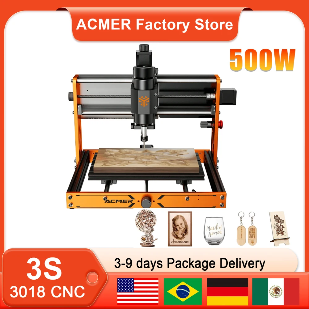 ACMER 3S 3018 CNC ルーター強力なレーザー彫刻機切断機ガラスプラスチックアクリル DIY アセンブリ