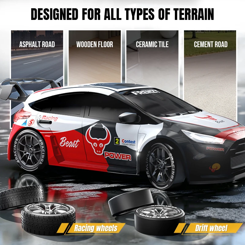 SG716 1:24 2.4G Rc Car with Led Light 4Wd High Speed Remote Control Drift Vehicle Radio Controlled Racing Toy Gift for Kid
