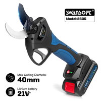 Swansoft 21V 8605 Electric Pruning Shears Branch Cutter Power Tree Pruner 40mm Battery Powered Garden Scissors for vineyards