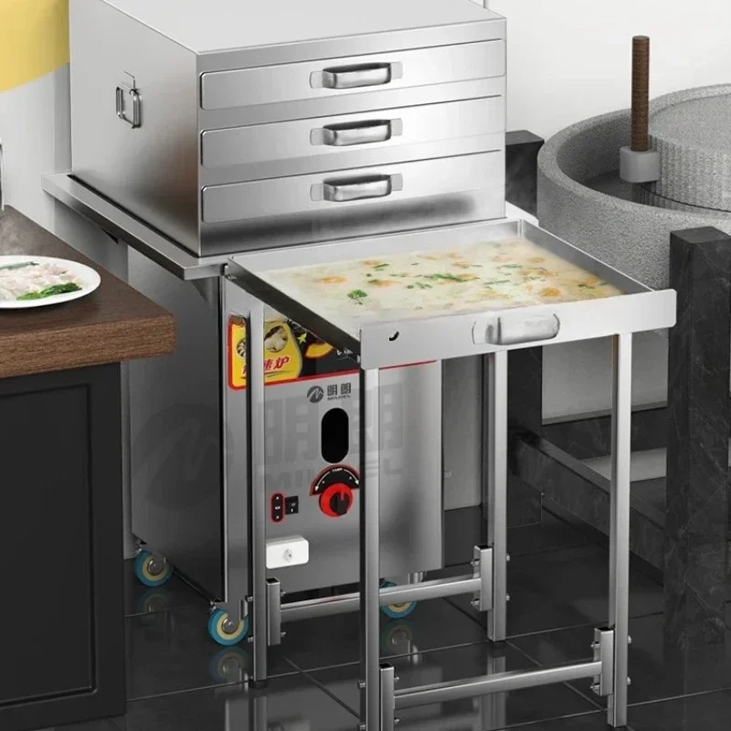 AASteamed Vermicelli Roll Machine Commercial Drawer-Type Gas Stall Stall Multi-Function Pull Steaming Oven