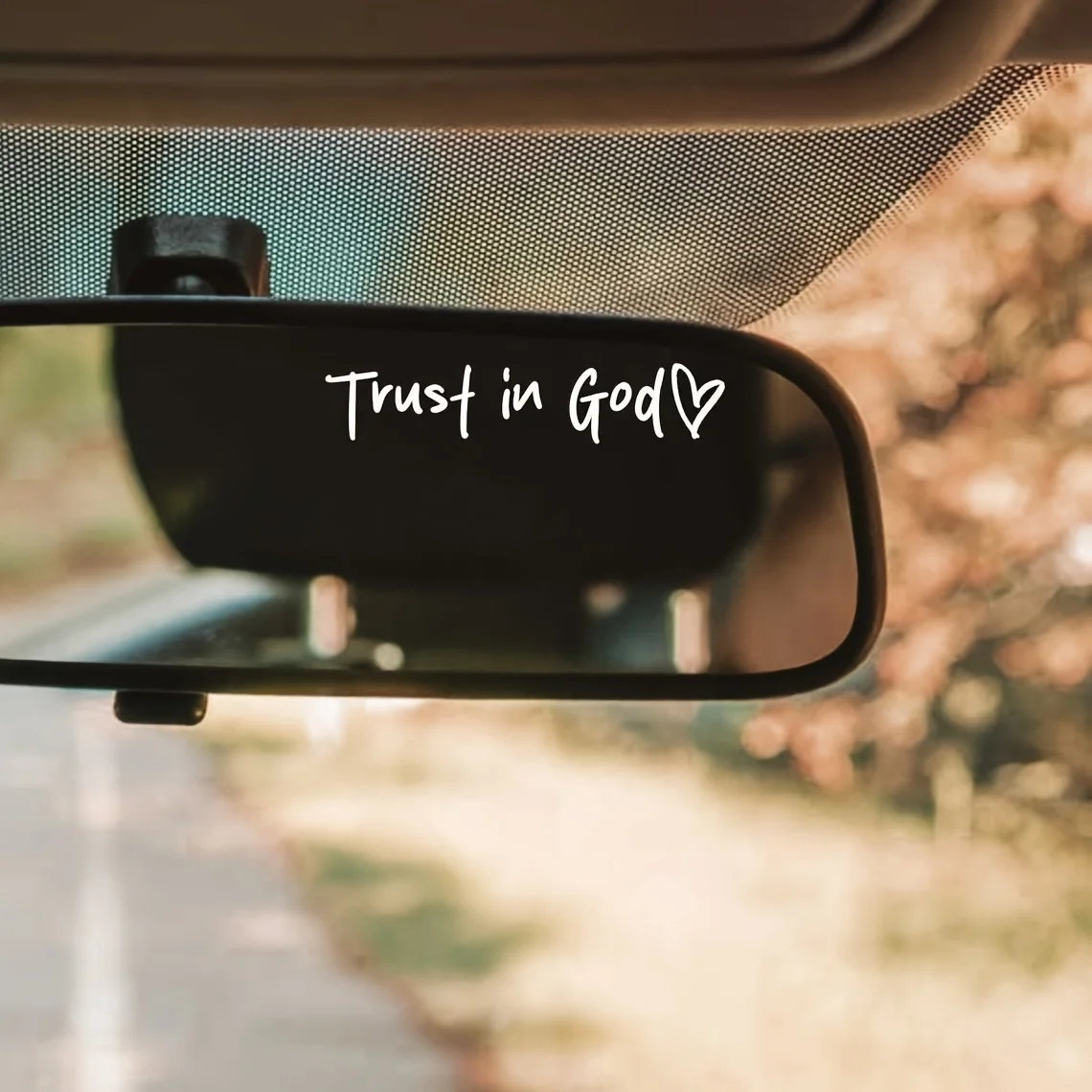 Unique Trust in God Car Sticker, Spiritual Accessory for Car Rearview Mirror, Make Your Car Stand Out with This Faith Decal