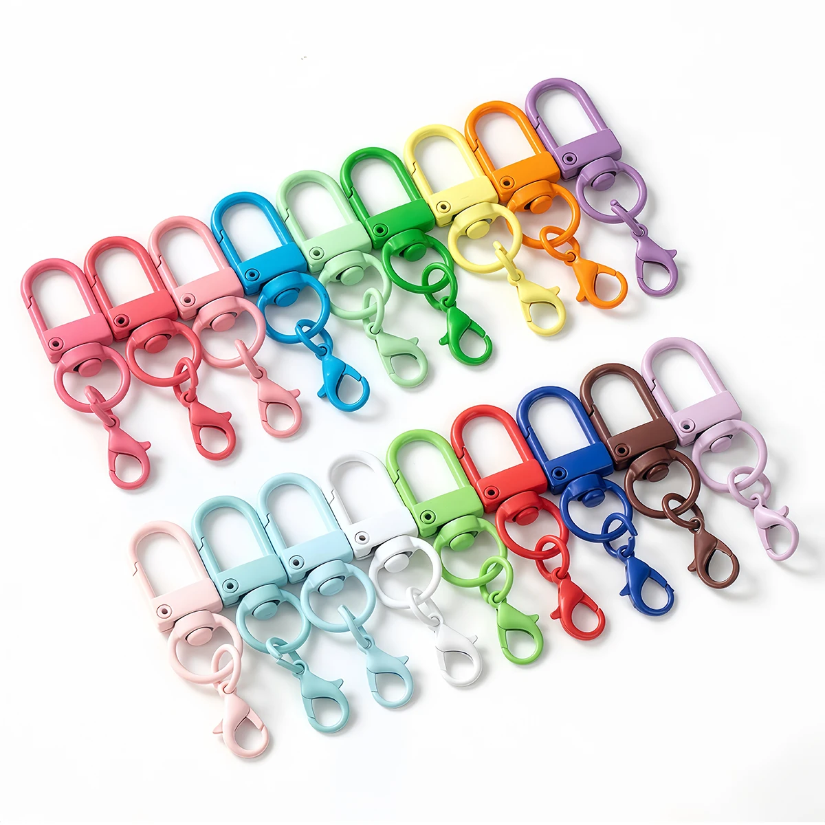 5-10 Stück bunte Metall-Schnappverschlüsse, Karabinerhaken, drehbare Schlüsselringe, Schnallenverbinder für DIY-Anhänger, Schlüsselanhänger, Taschenzubehör – Detail 6