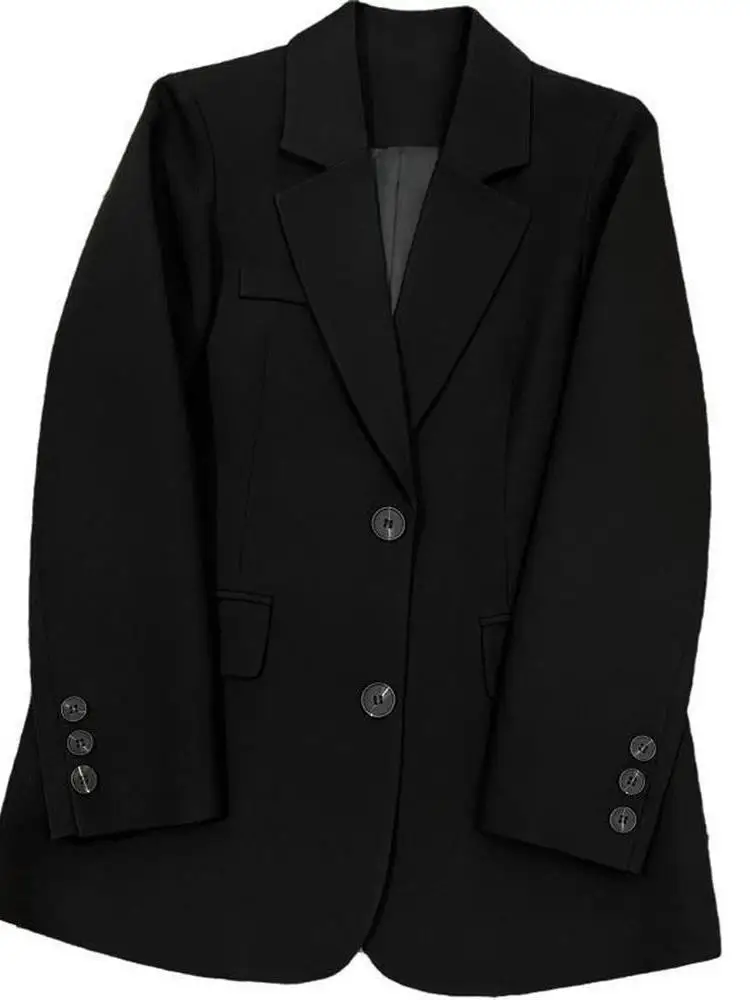 بدلة Ele Bla Jaet للنساء Ba Split Long Sve ملابس مكتبية بزر واحد للإغلاق قابلة للتنظيف