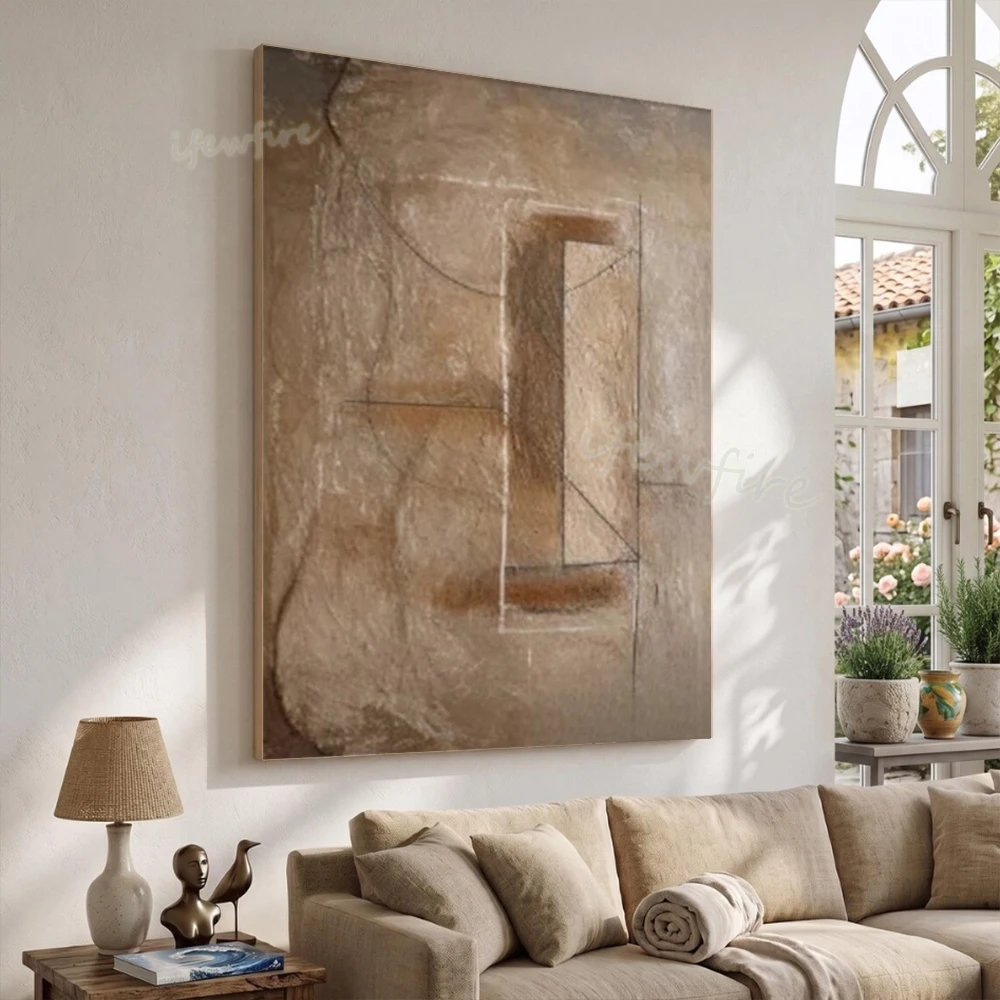 Modern Unique Handmade Abstract Oil Painting on Canvas Deep gray Gradient Texture Wall Art Picture for Living Room Decor Image
