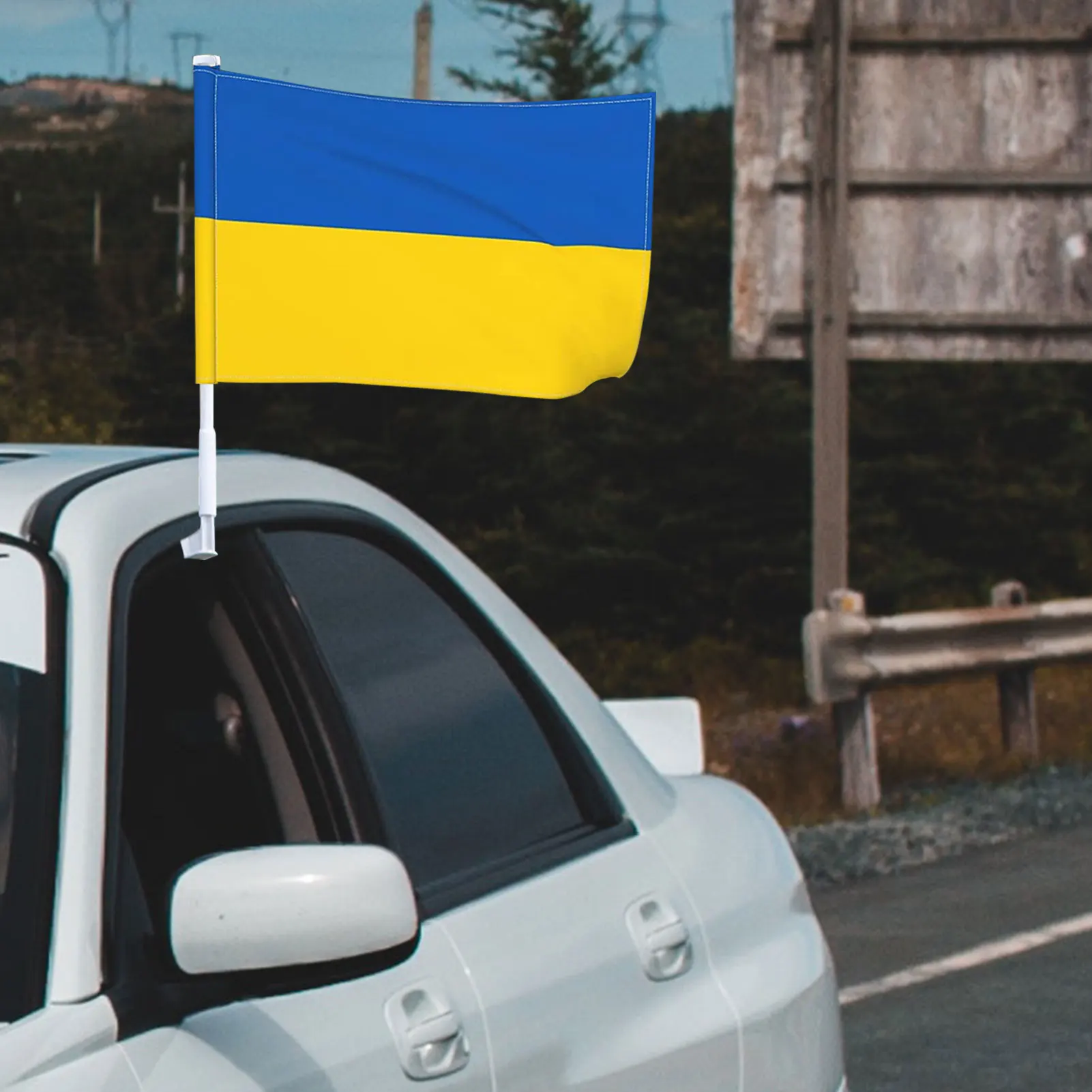 4 Packs Flag of Ukraine Car Flags 12x18 Inch Window Clip Ukrainian Flag Polyester UV Protection Car Decoration Banner Flags