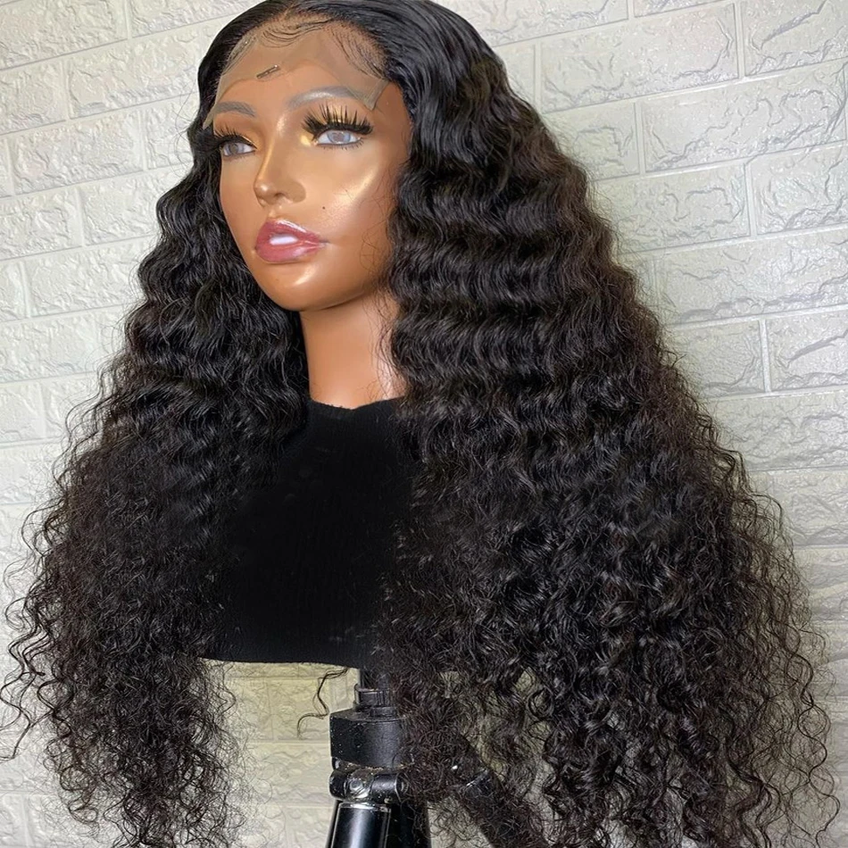 4x4 Lace Closure Wigs Deep Wave Curly Wave Wigs Human Hair Wigs Pre Plucked Brazilian HD Lace 4x4 Wigs Curly Wave 28 Inch 32 Inch