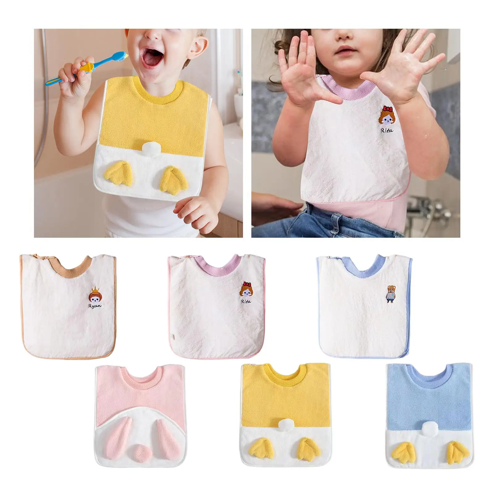 

Kid Bib Machine Washable for 1-6 Years Kids Soft and Delicate Keep Kids Clothes