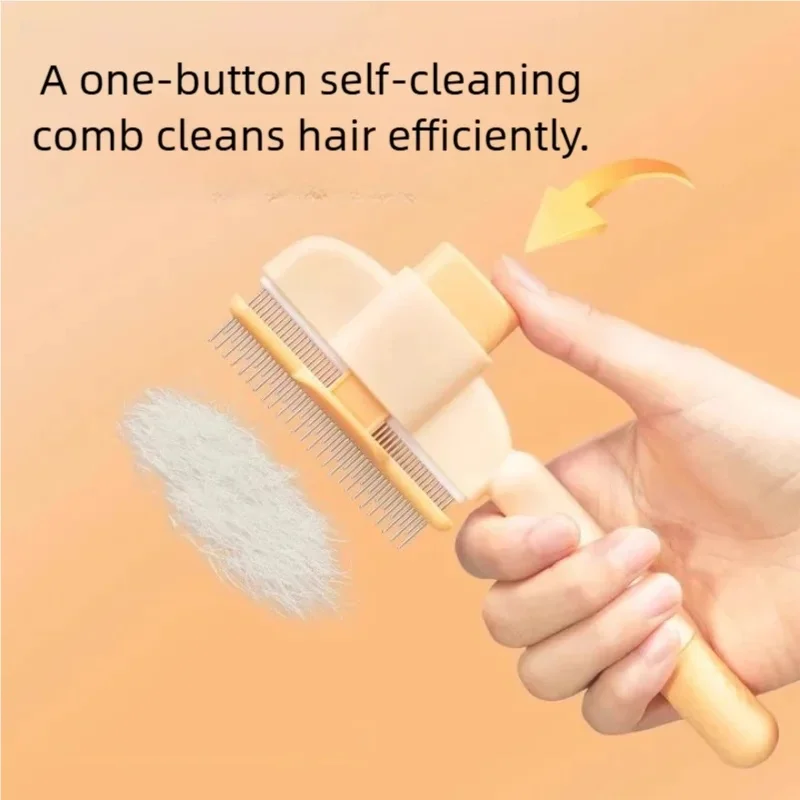 Dual-Purpose Pet Comb for Cats, Floating Hair Remover Brush with Needle Design, Grooming Tool for Long & Short Fur view 3