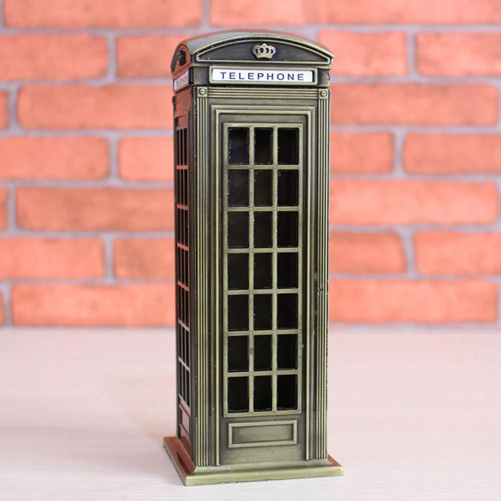 

Creative Coin Bank Telephone Booth Saving Pot Artistic Money Adults Storage Jar Large Capacity Home Office Decor