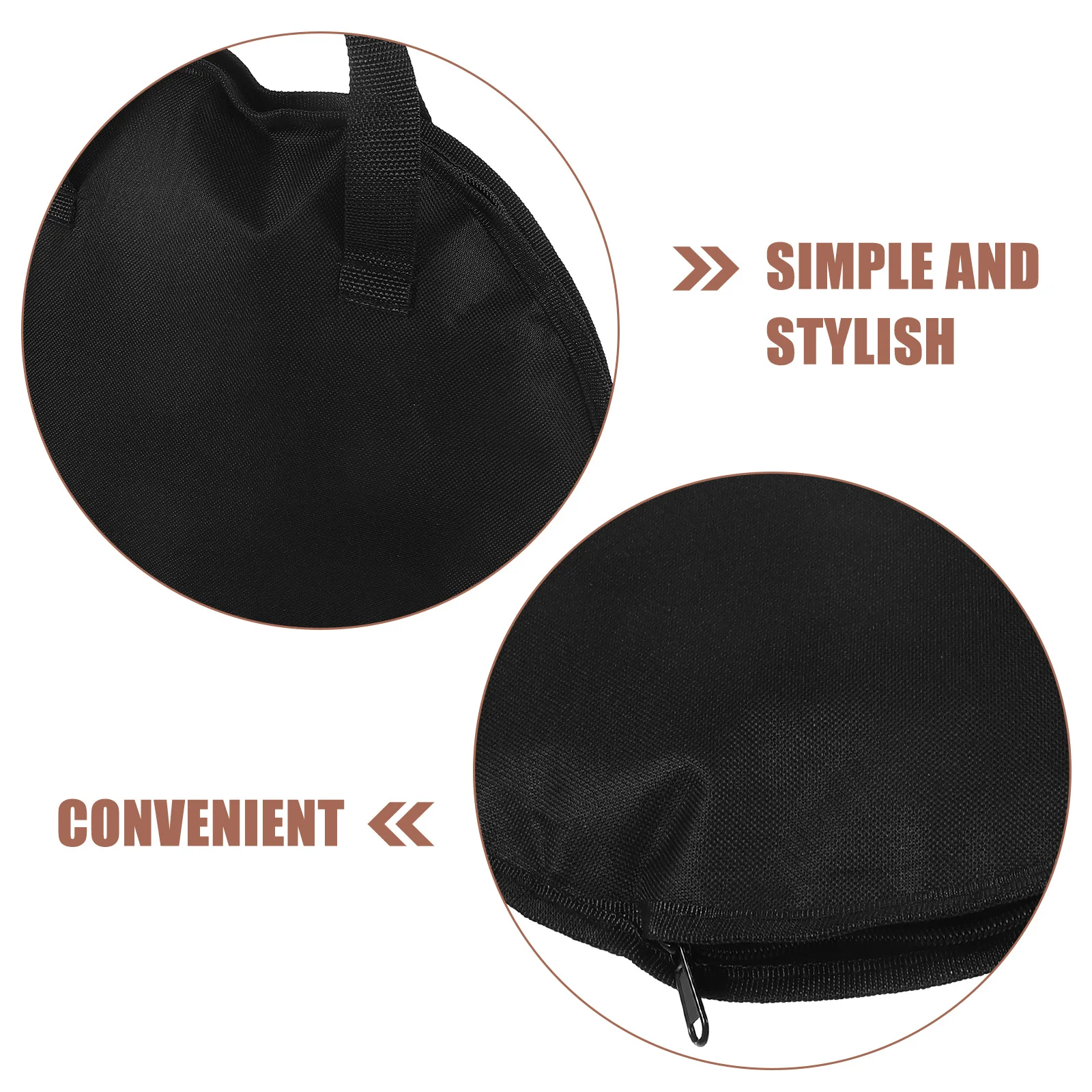 

Dumb Drum Storage Bag Black Waterproof Fabric Pouch Portable Drum Accessory Organizer for Travel Camping Percussion Instruments