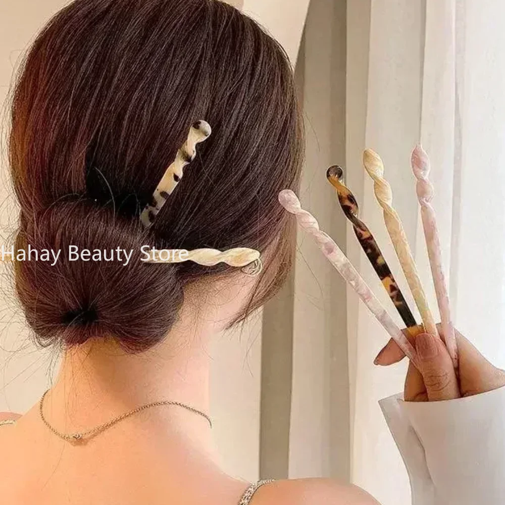 Fashion Chinese Style Women Hairpins Clips Hair Sticks Vintage Acetate Chopstick Wedding Jewelry Girl Beauty Styling Accessories