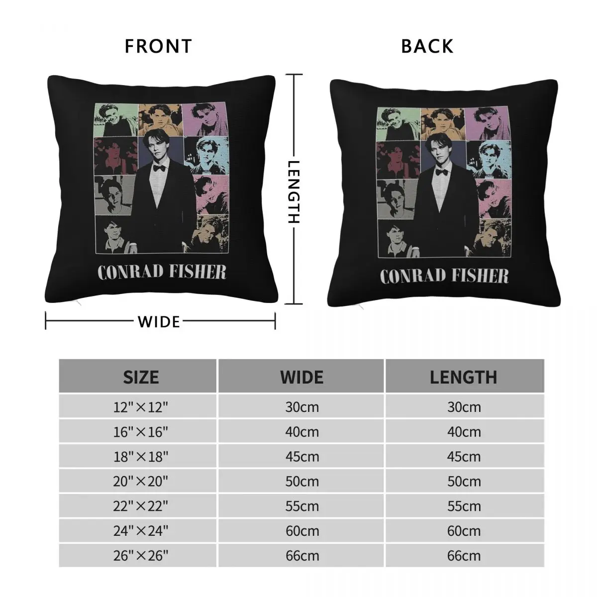 Vintage Conrad Fisher Tour Square Pillowcase Polyester Linen Velvet Creative Zip Decorative Sofa Seater Cushion Case 18