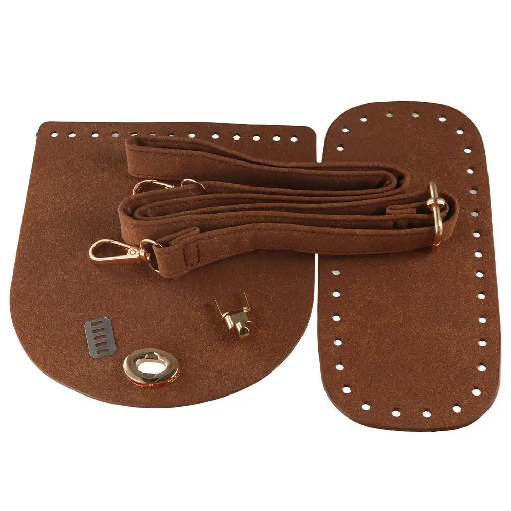 

3Pcs/Set Solid Color Leather Shoulder Bag Strap Bottom PU Handmade DIY Bag Accessories Hardware Accessories DIY