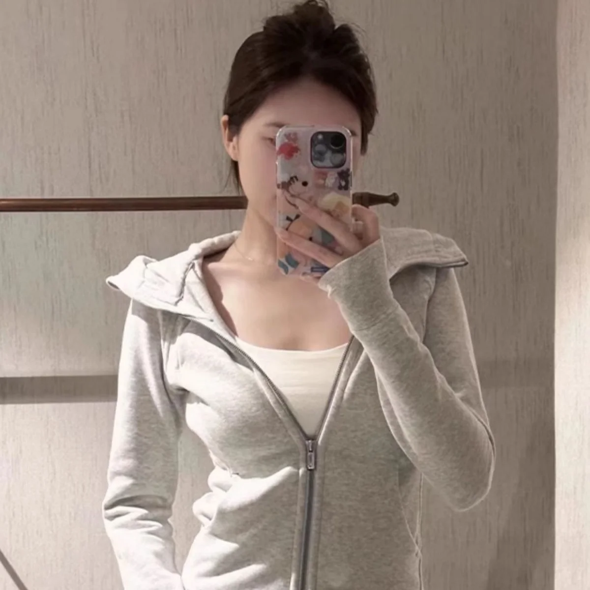 

Women's Slim Coat Fashion Full Sleeve Zipper Solid Soft Pocket Casual Sportswear 2026 Spring Trendy Office Lady Hoodie Jacket