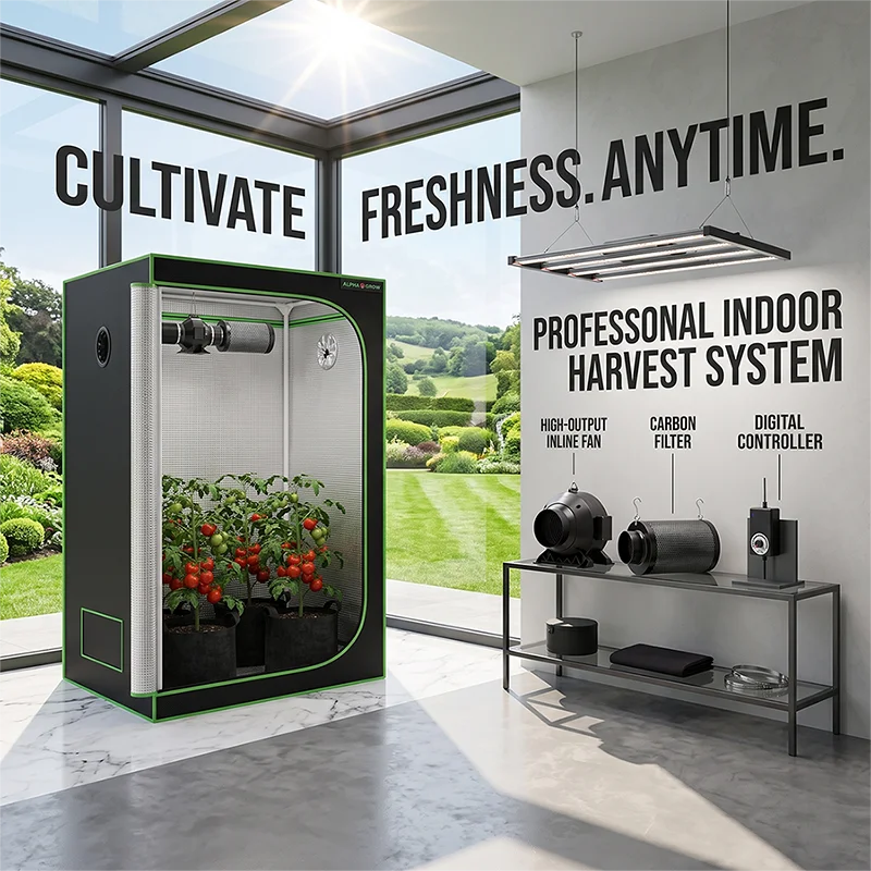 Grow Tent 4X4 - 수경재배 시스템 풀세트 상업용 4인치 팬