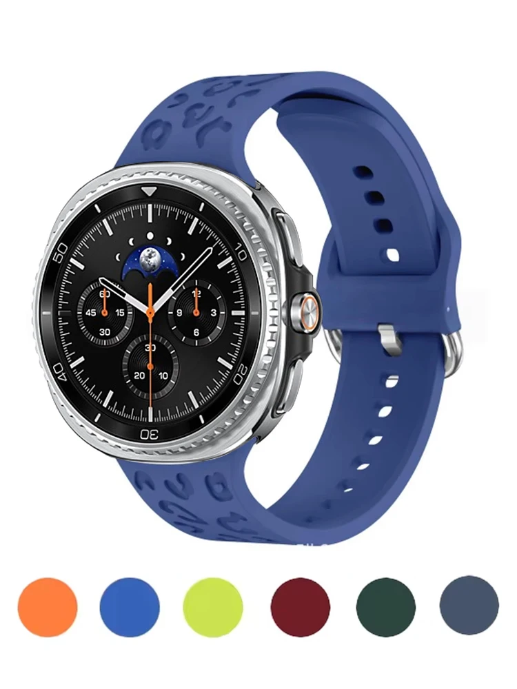 Graviertes Leopardenband für Samsung Galaxy Watch 8/8 Classic 46 mm 44 mm 40 mm Sport-Handgelenk-Gürtelarmbänder Correa Galaxy Watch 8 Armband