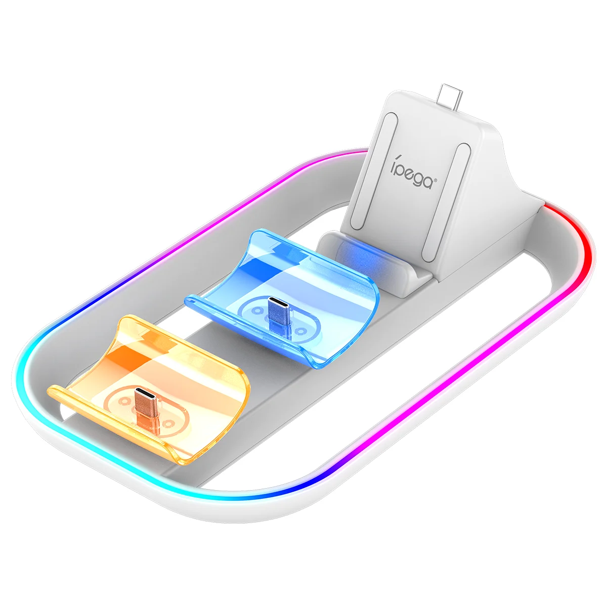 Ipega Charging Dock Station for Playstation Portal, Charger Stand for PS5 Controller with RGB Light USB C Charging Cable