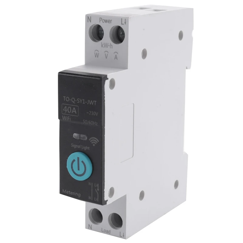 40A Tuya SINGLE PHASE DIN Rail WIFI สมาร์ท Energy Meter TIMER การใช้พลังงาน Monitor KWh Wattmeter