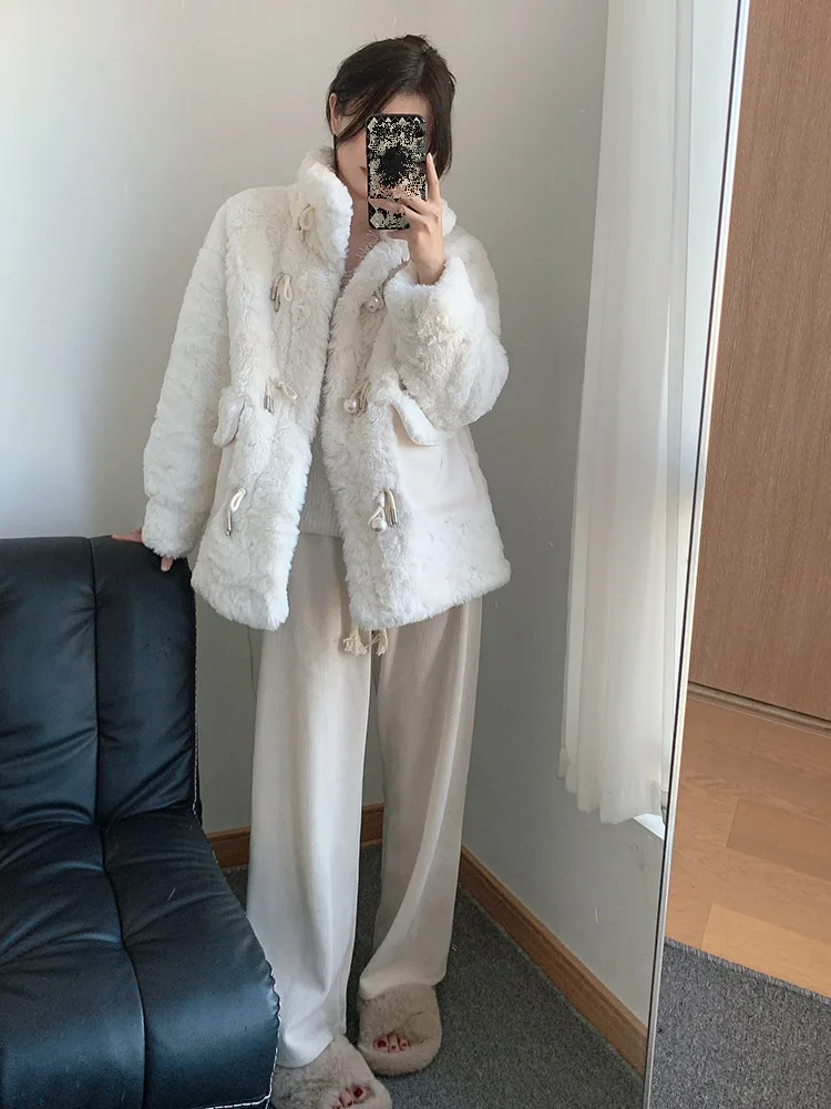 Women\'s Clothing Mid-Length Thickened Faux Fur Coat Winter New NO.4
