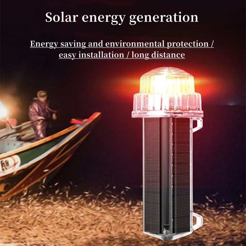 Solar Powered IP7X impermeável luz de sinal marinho, luz do barco do flash, aviso flutuante Torpedo luz, marca líquida, posição piscando, CE