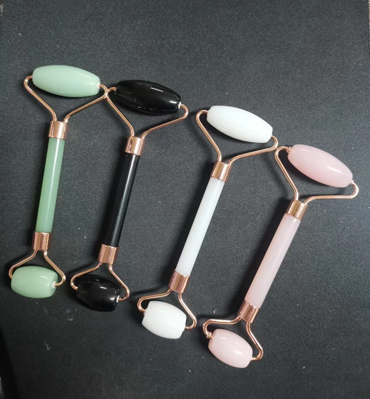 Facial Body Massager Roller Jade Stone Massage Set Natural Rose Quartz Jade Roller Gua Sha Set Face Lifting Beauty Massage Tools