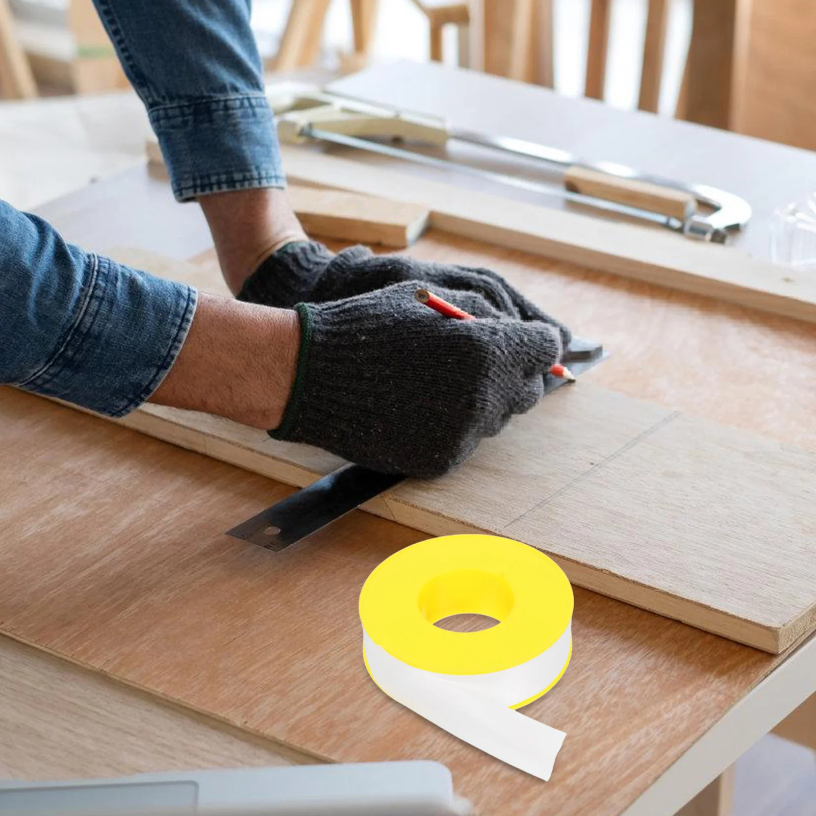 

1 Roll White Ptfe Plumber Tape Thickened High Temperature Resistant Thread Seal Tape for Water Leak Repair Waterproof Pipe