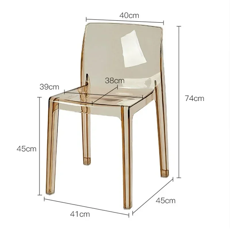 Nordic transparent, acrylic dining chair ins Internet celebrity cafe back chair simple, home back chair crystal stool