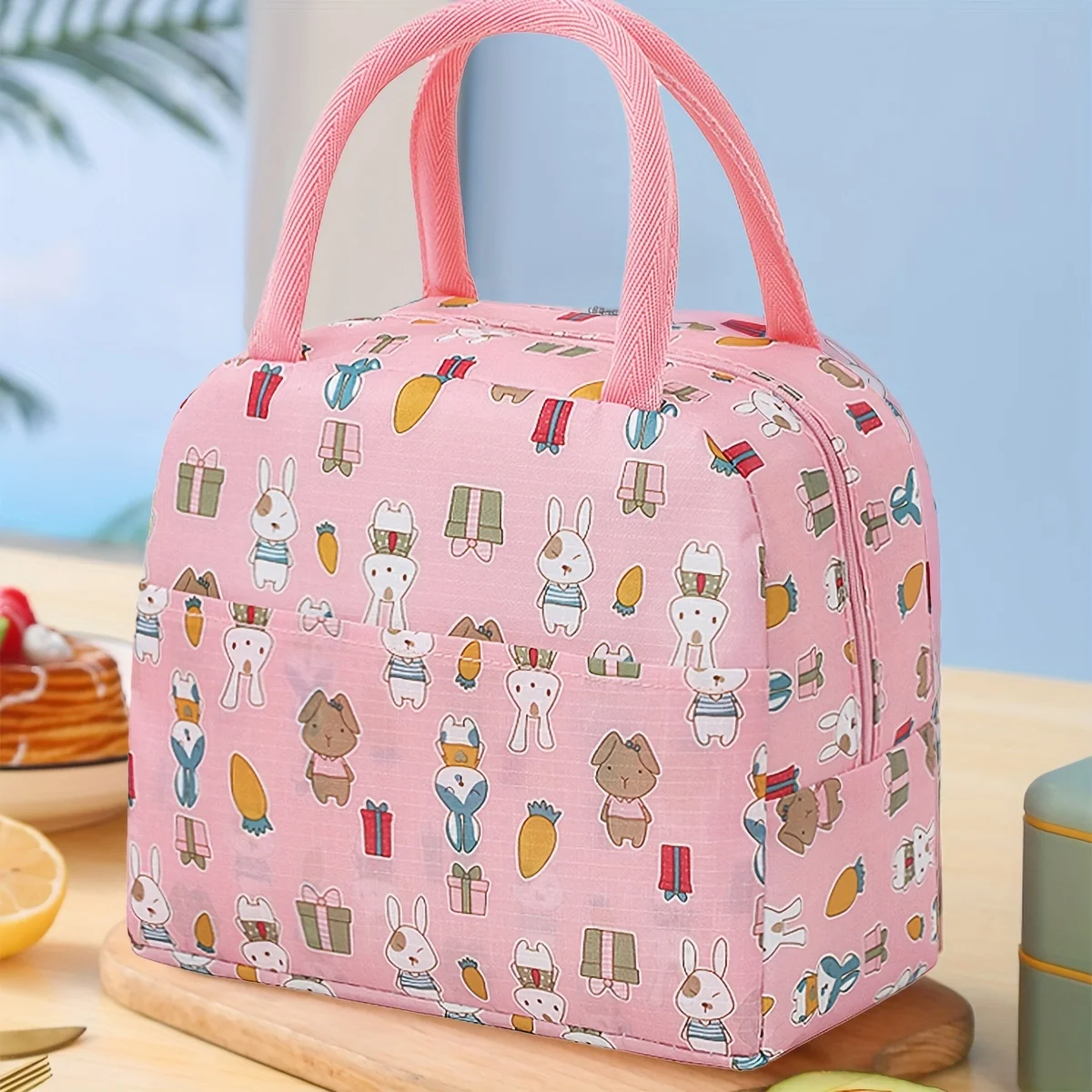 1pc-Nuova borsa isolante decorativa di grande capacità per pranzo al sacco, borsa bento addensata in foglio di alluminio, pranzo isolante b