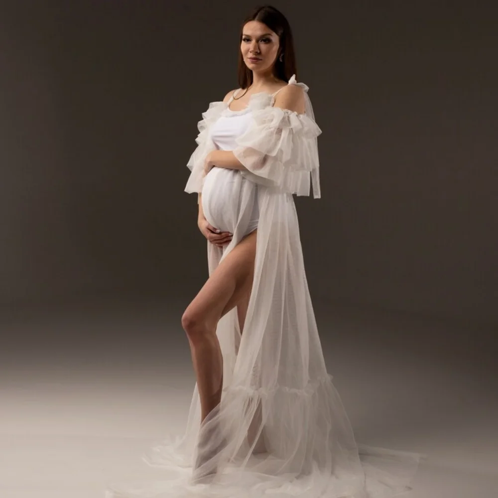 

Простое платье для беременных, реквизит для фотосессии, белое многоуровневое боди по индивидуальному заказу, персонализированные платья для беременных и детского душа