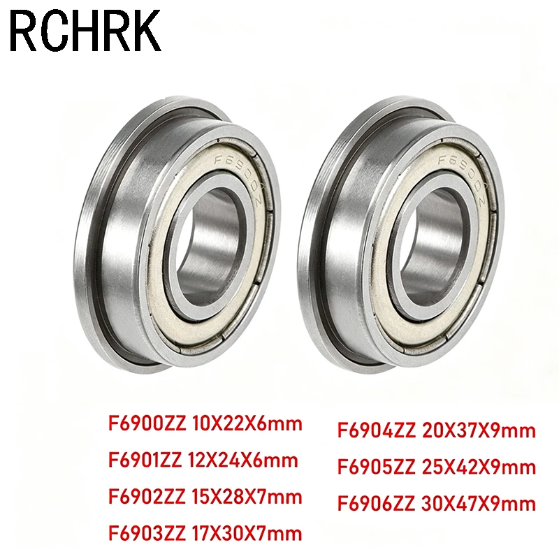 2/5PCS Bearing F6900ZZ 10X22X6 mm Flange Bearing F6900 F6901 F6902 F6903 F6904 F6905 F6906 ZZ ZZ Z 2Z Deep Groove Ball Bearings