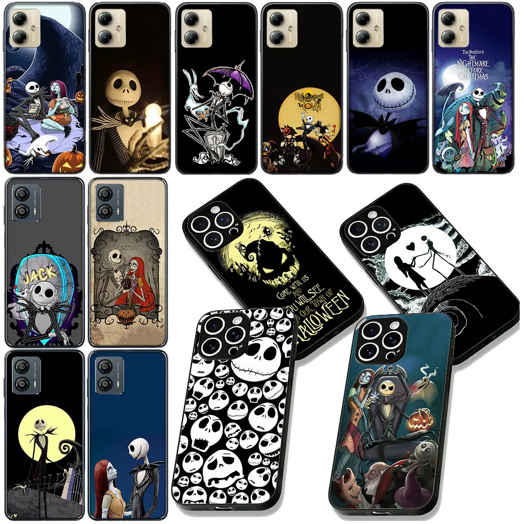 모토로라 모토 G34 G20 G45 G35 G84 G13 Edge 50 30 Fusion 40 neo Ultra Pro 케이스 잭 스켈링턴 샐리 크리스마스 폰 커버