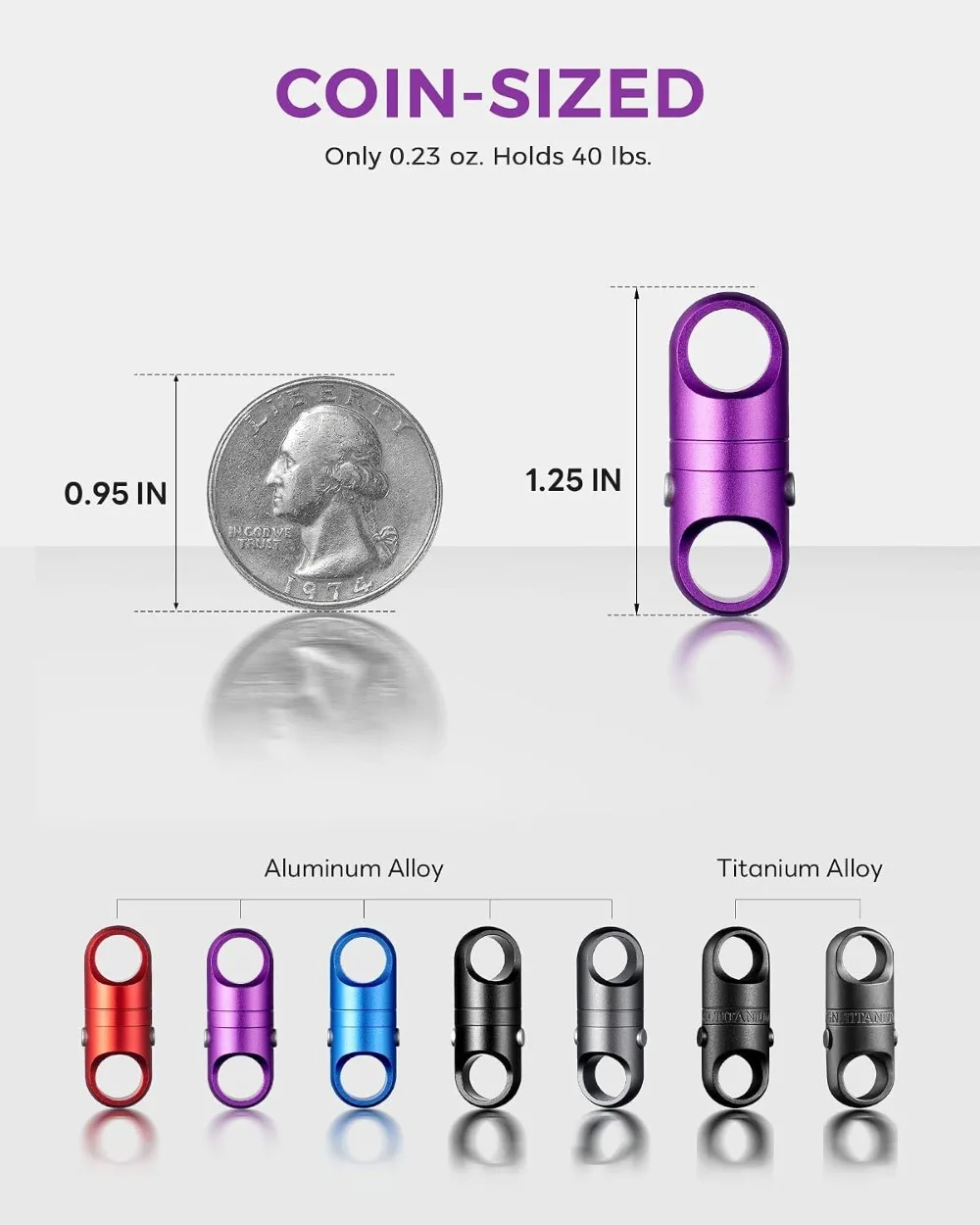 Strong Magnet Quick Release Keychain Connector Double-Pin Lock Anti-fall 360° Rotatable One-handed Operation EDC Key Accessories