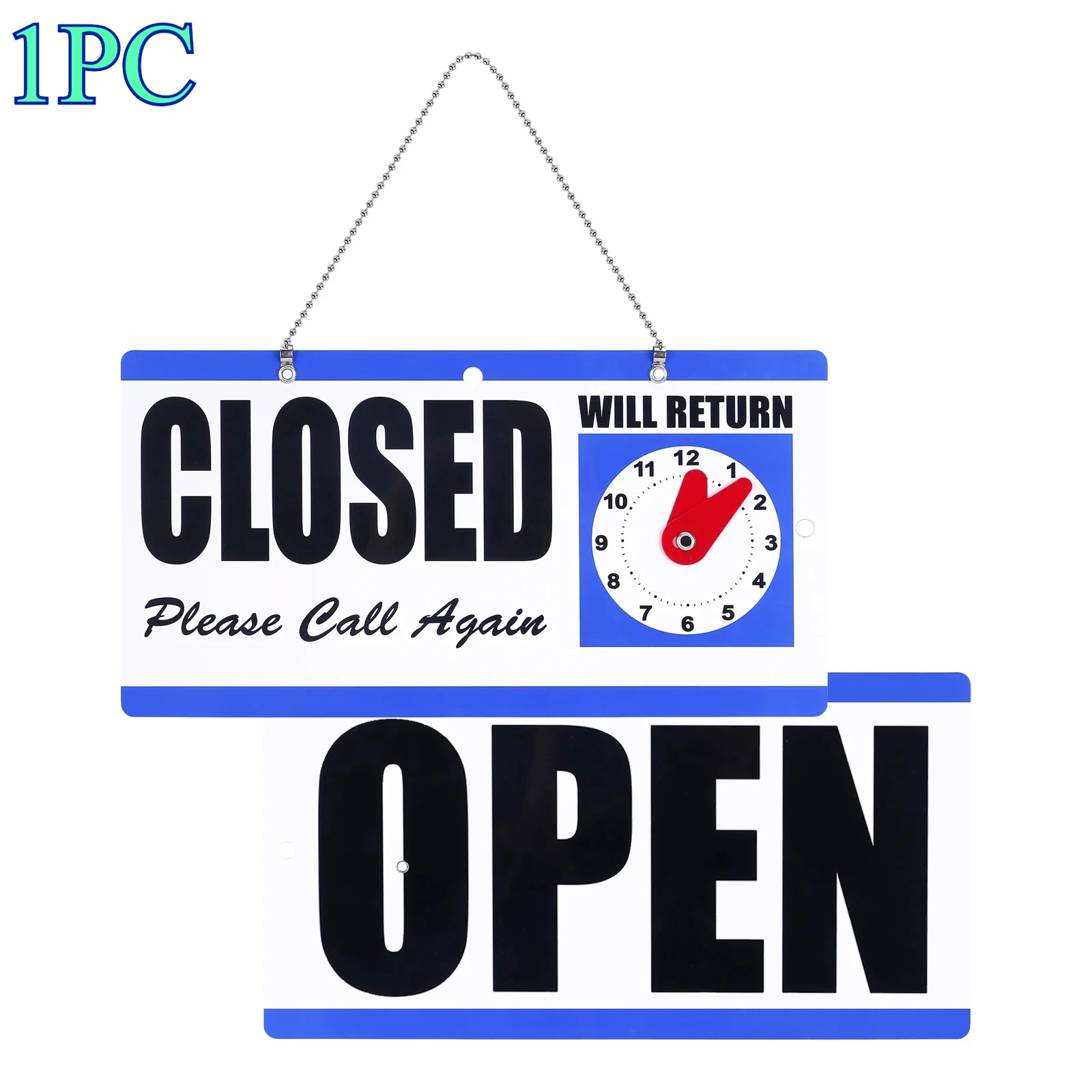Reversible Business Sign Suitable For Hanging With Time Marker