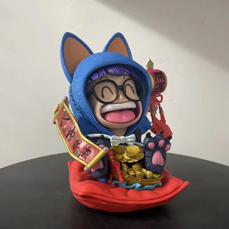 23cm Dr. Slump Arale Lucky Cat Series Cute Anime Girl Figure Model Statue Boys Collection Desktop Decoration Ornament Toys Gifs