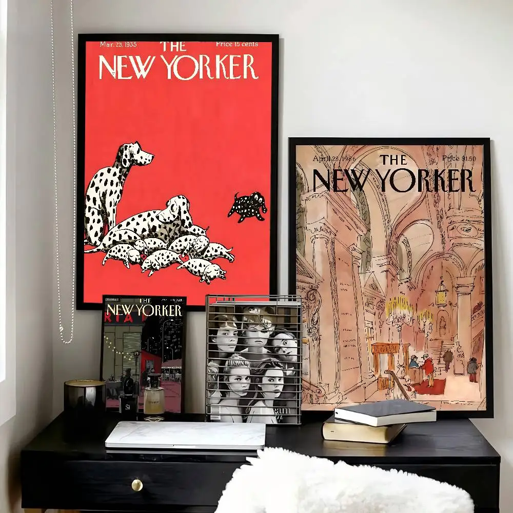 The New Yorker Magazine Print Movie Sticky   Poster and Prints Wall Art Pictures for Modern Bedroom Game Room Home Decor