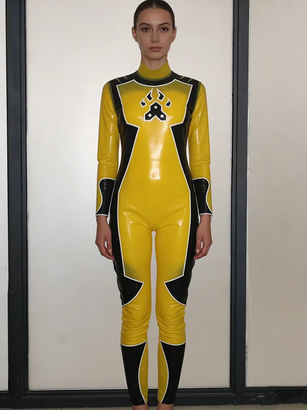 

100% Natural Latex Rubber Cosplay Catsuit Bodysuit Halloween fashion Uniform Masquerade Handmade Custom