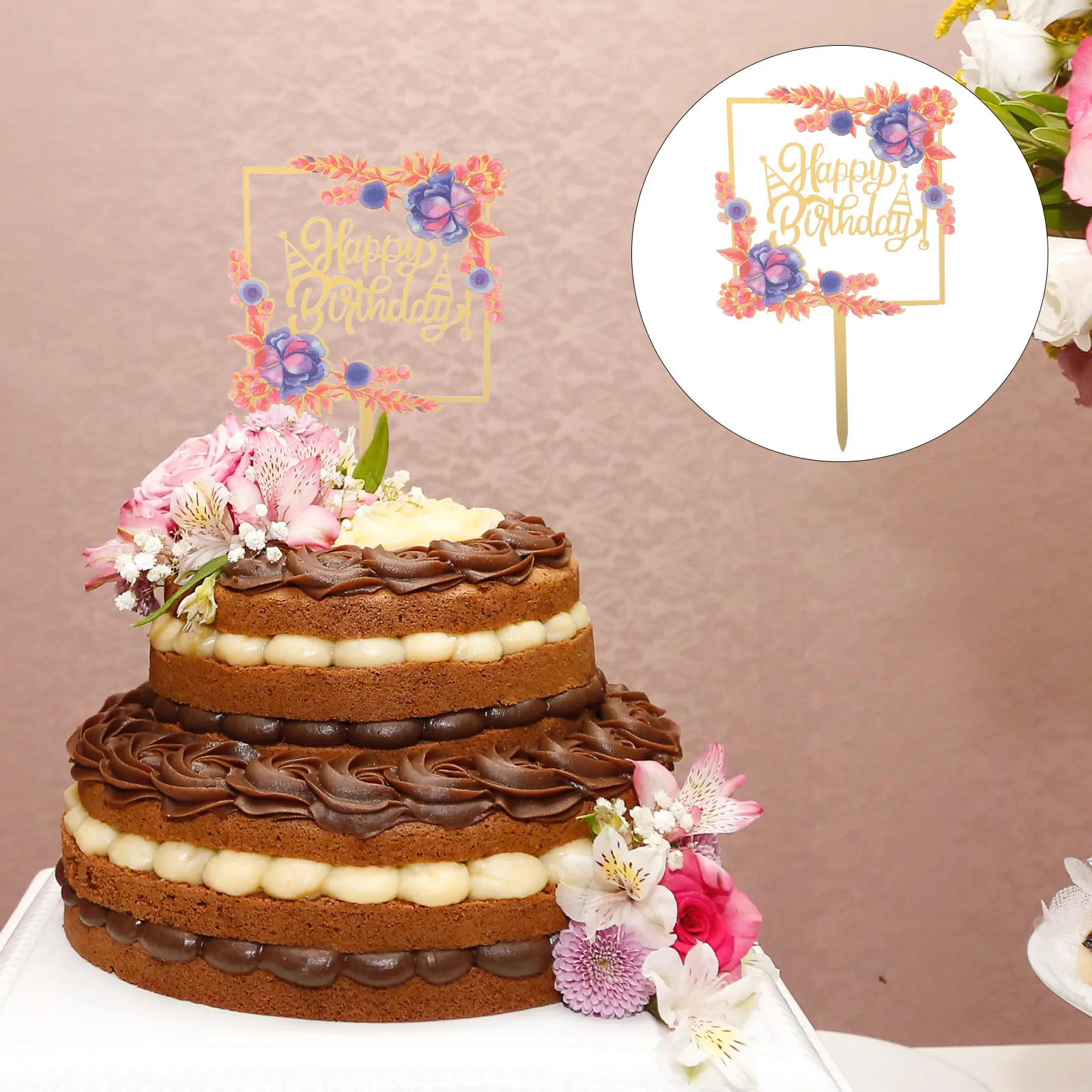 

Birthday Cards Happy for Cake Topper Toppers Sign Decoration Party Decorations Metal