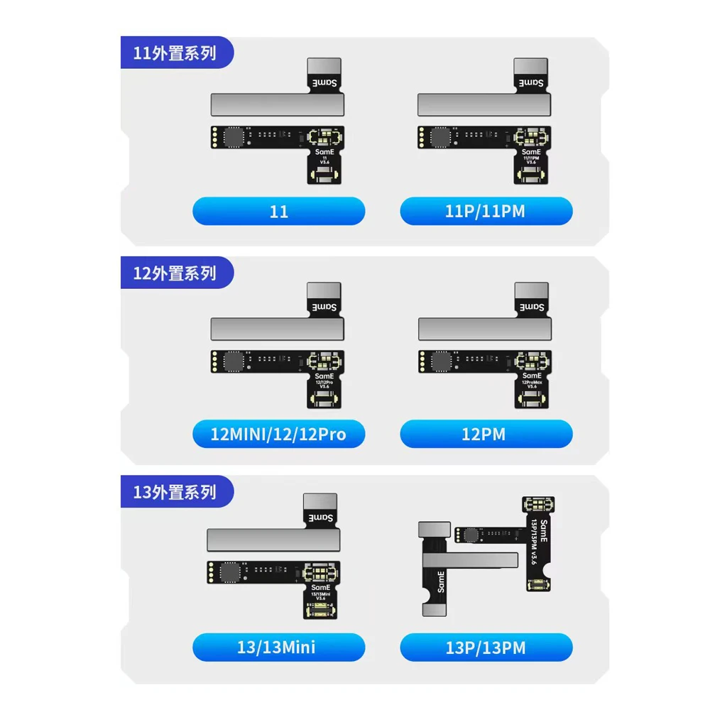 SamE Battery Repair Programmer With Flex Cable For iPhone 11 12 13 14 15 Pro Max Mini Battery Replacement Read Write Data Tools