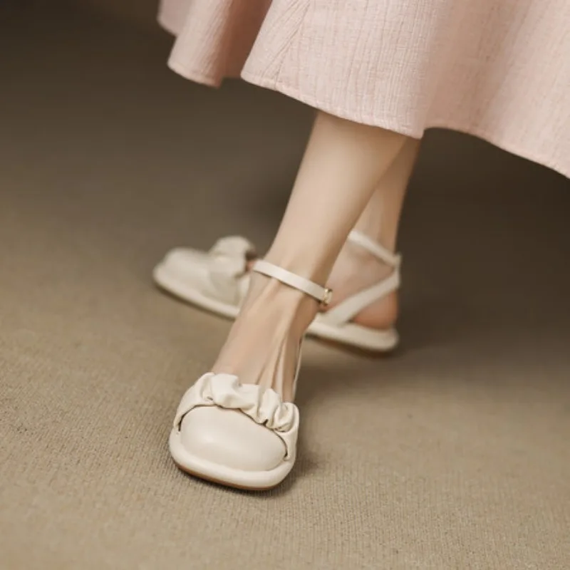 Blokhakken voor dames Pumps Schoenen Sandalen Dames Ronde neus Basketbalplatform 2025, Dikke casual Afrikaanse bandjes Merkboog Spr