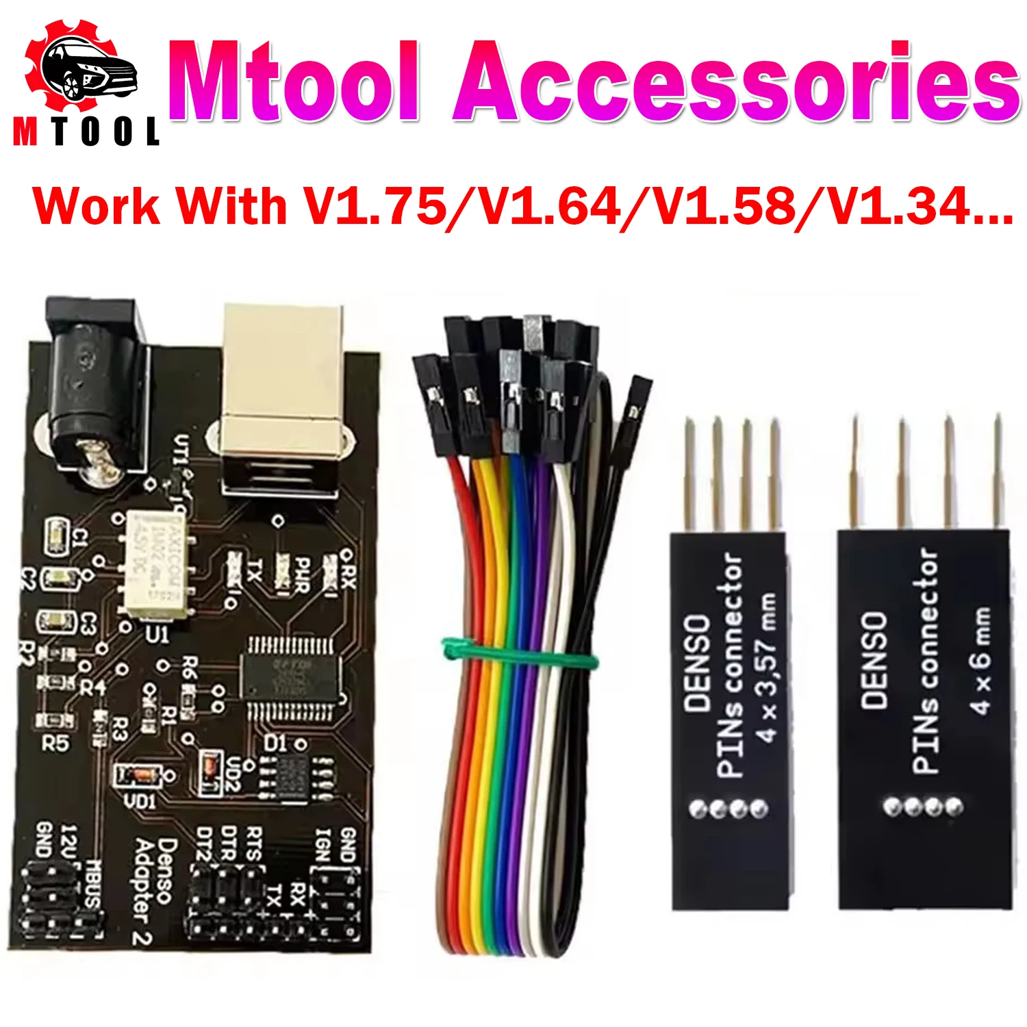 

Mtool Accessories for All Version Mtool V1.75 V1.64 1.58 Mileage Adjustment Programmer Tool Denso Adapters Denso Pin Wires Cable