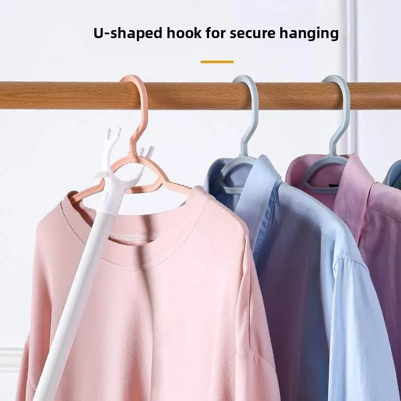 Adjustable Plastic Clothes Drying Rods Retractable Balcony Clothesline Home Use Extendable Multi-Function Laundry Accessories