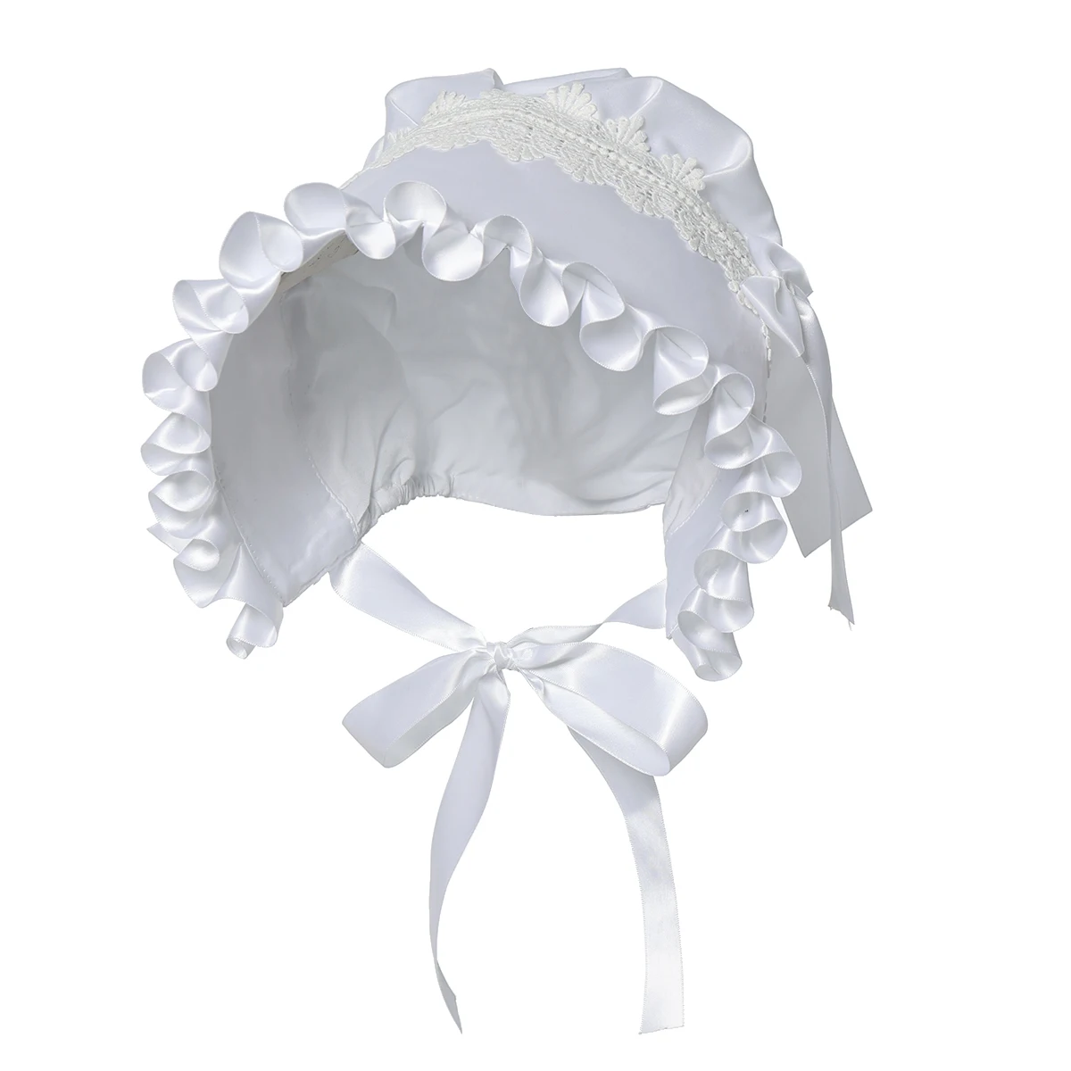 Women Pilgrim Victorian Bonnet Hats Vintage French Style Lolita Maid Cosplay Hat
