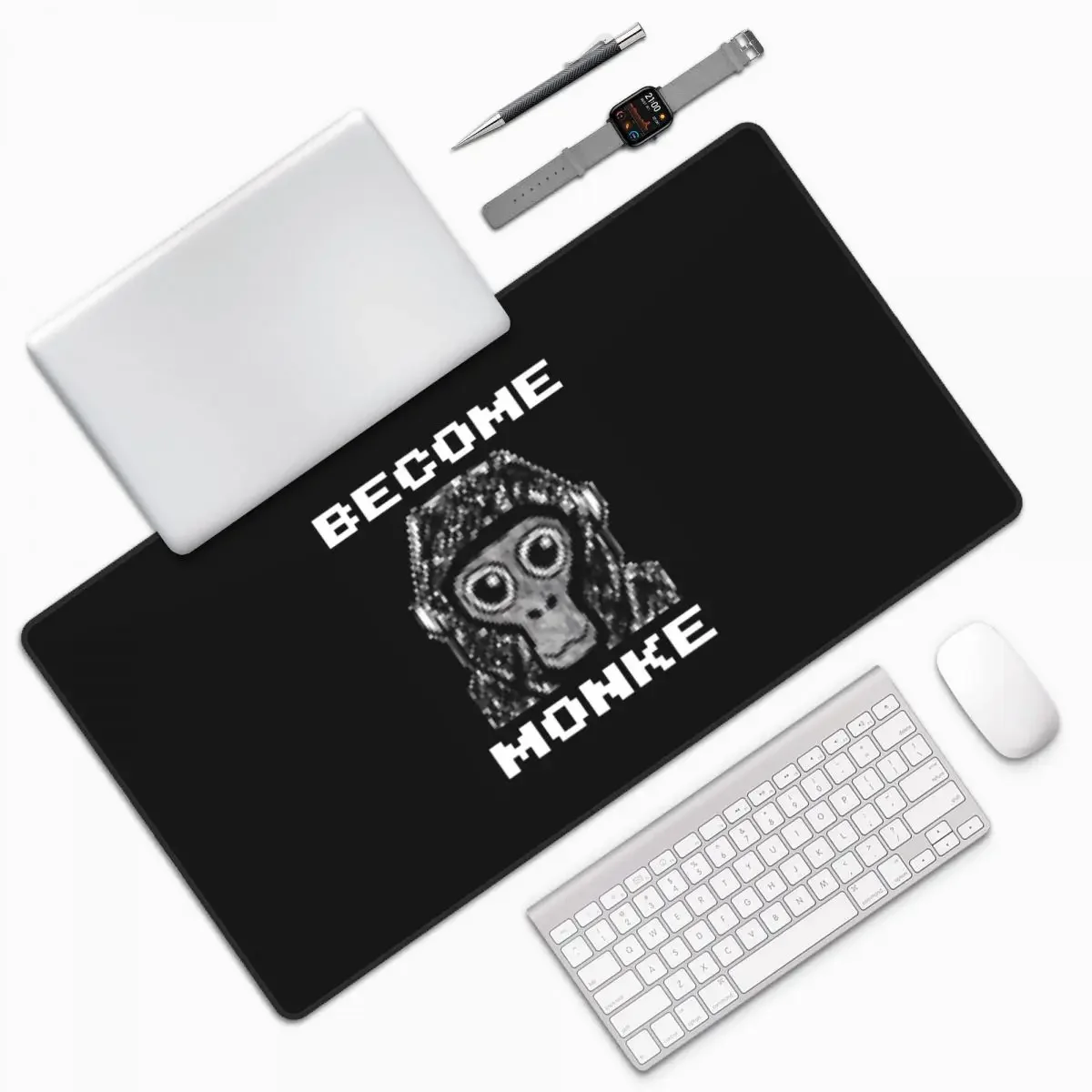 Gorilla Tag Become Monke - Gtag Monkey Grand tapis de souris pour ordinateur, clavier, tapis de bureau pour joueur, PC, ordinateur portable