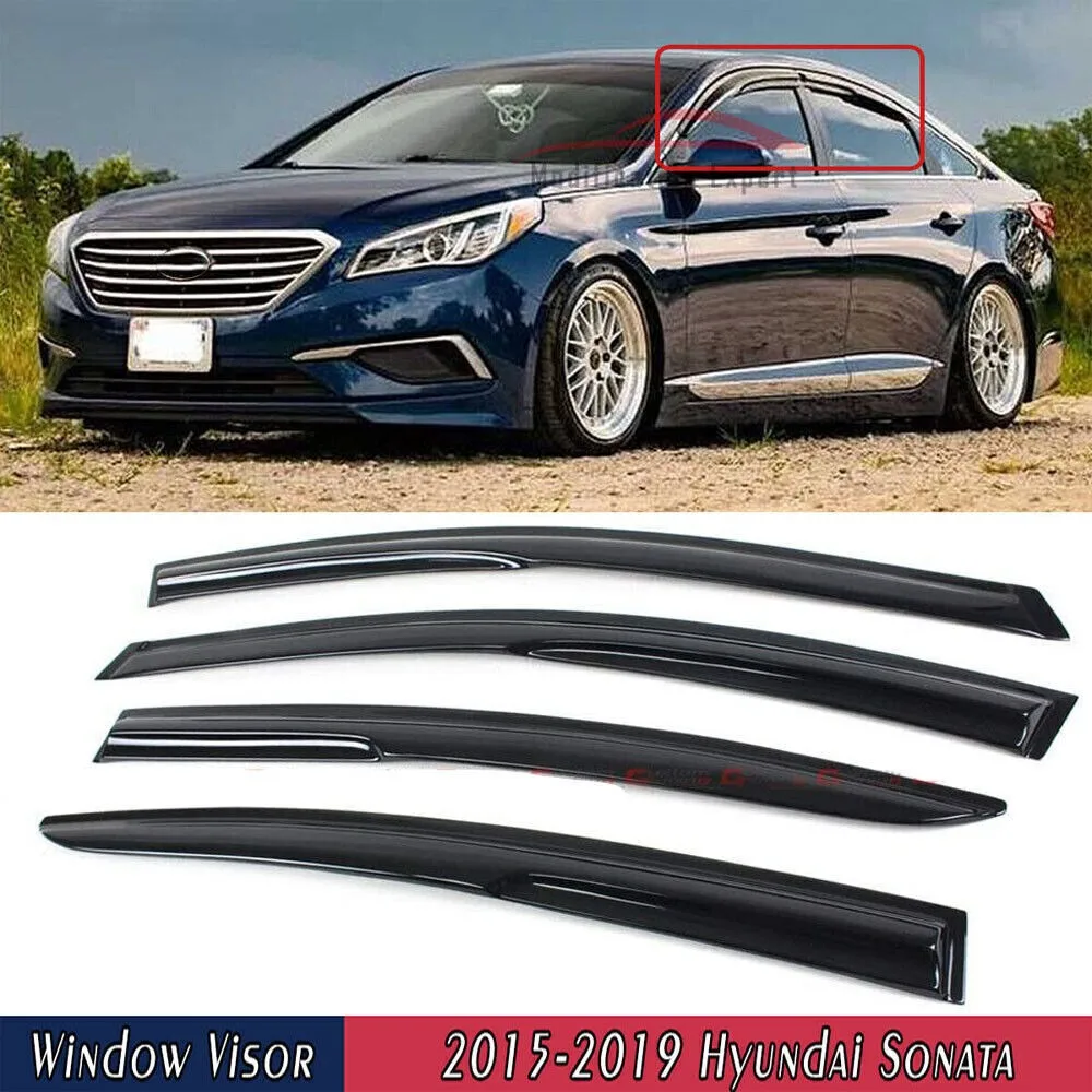 

Для Hyundai Sonata 2015-2019: Дефлекторы окон (ветровики) от солнца и дождя