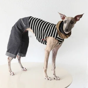 

3D Wide Leg Denim Pants Pet Outfit For Whippet And Small Dogs Casual Retro Street Style Photos Walks Birthday Christmas Gift