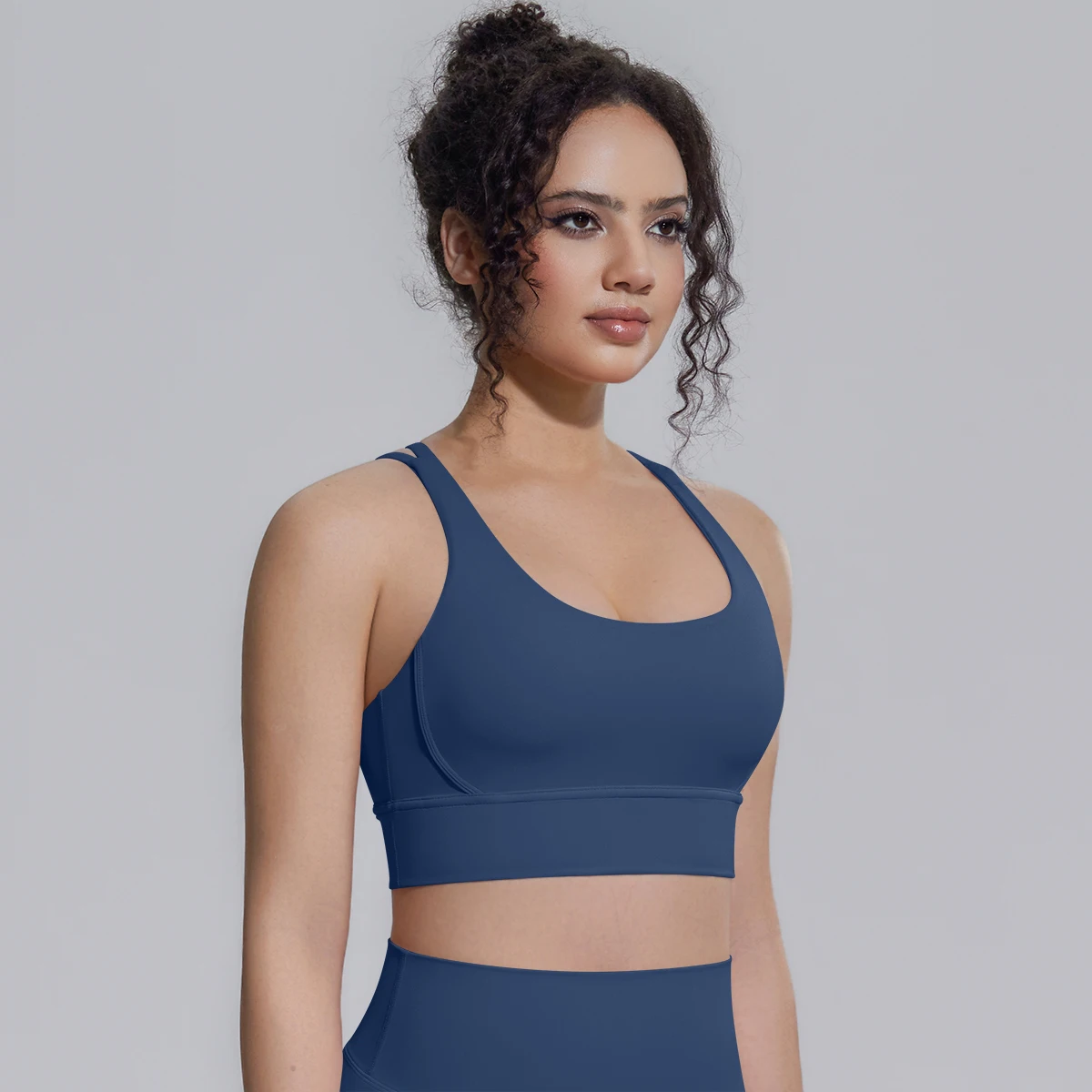 Damen Einfarbiger Schöner Rückenfreier Yoga-BH Yoga-Unterwäsche mit Brustpolster Sommer Fitness Sport Stoßfester Workout-Top Sexy BH – Detail 13