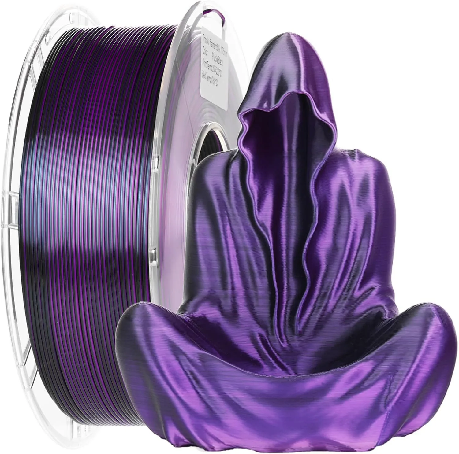 1kg Filament PLA Silk do Drukarek 3D 1.75mm Wielokolorowy Filament Jedwabisty z Gładkim Gradientem Efektu Tekstury, Materiał do Drukarek FDM, Materiały Eksploatacyjne — zdjęcie produktu 2