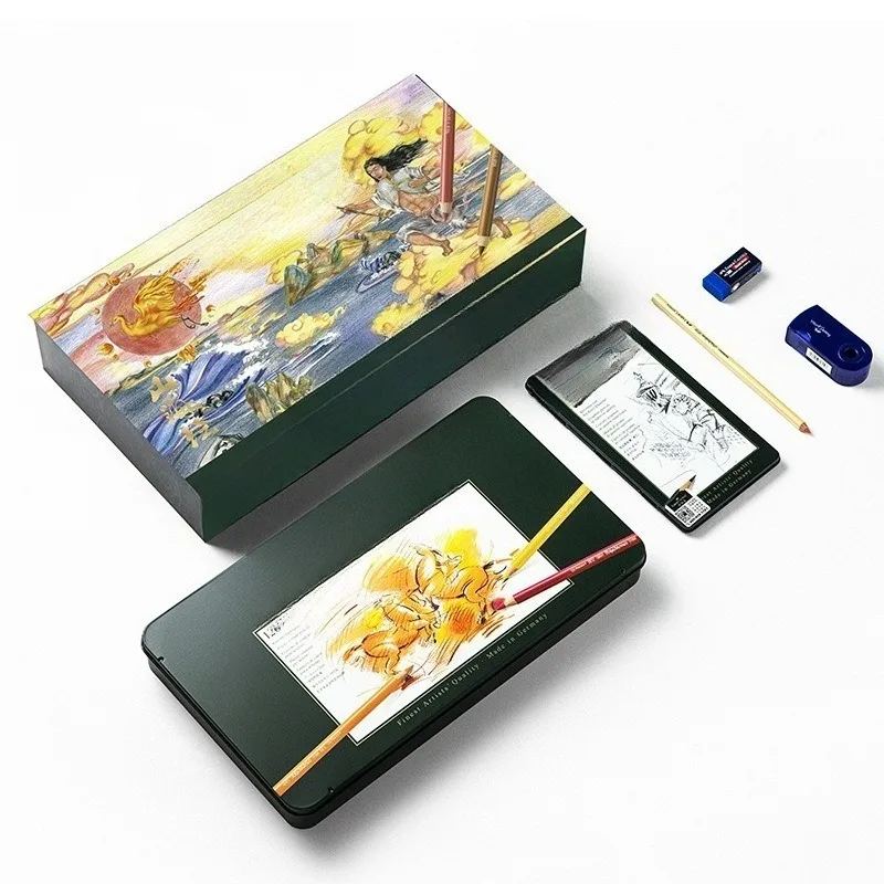 120-Color green box of oily water-soluble colored pencils