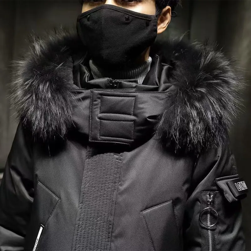 Una nueva moda, ropa de algodón blanco grueso, chaqueta para hombres y mujeres que realzan las rodillas, parejas de invierno, cálida, cómoda y a la moda