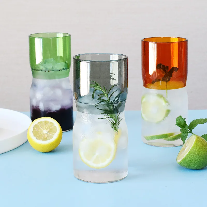 Contrasting Glass Cup Creative Colorful High Boron Silicon Glass Cup Juice Cold Drink Cup Heat-resisting